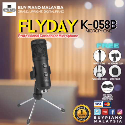 Flyday K058B (USB Condenser Microphone Desktop Microphone For Gaming Conference)