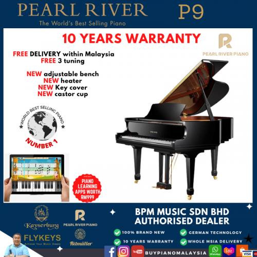 Pearl River P9 Ebony Baby Grand Piano